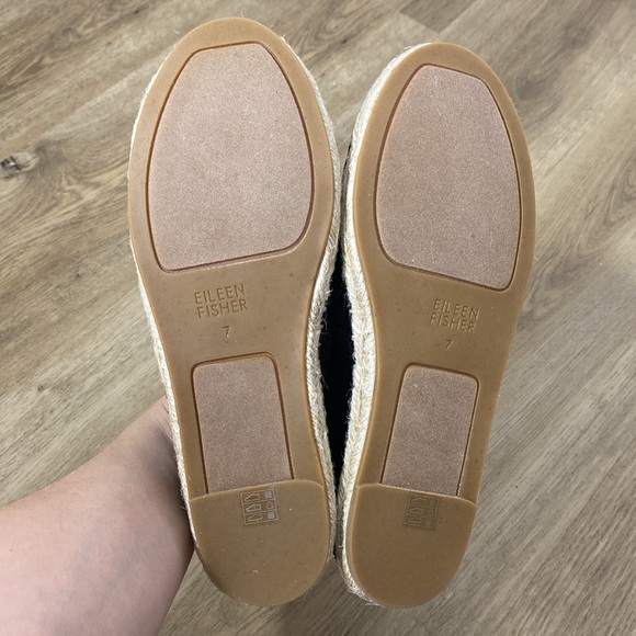 Eileen Fisher Live Knit Espadrilles Black and Tan Loafers Slip-Ons size 7 - Picture 11 of 11